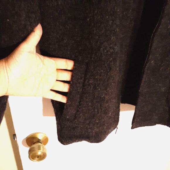 AKA Eddie Bauer jacket warm gray wool blend m winter fall minimalist outdoor top - Picture 3 of 7